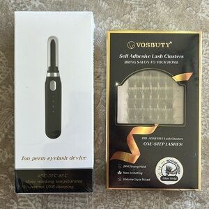 Brand New Ion Perm Heated Electric Eyelash Curler & Self Adhesive Lash Clusters